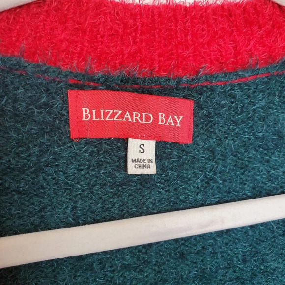 Blizzard Bay Vintage Christmas Ugly Knit Open Cardigan Sweater Size Small Pocket - Picture 3 of 13